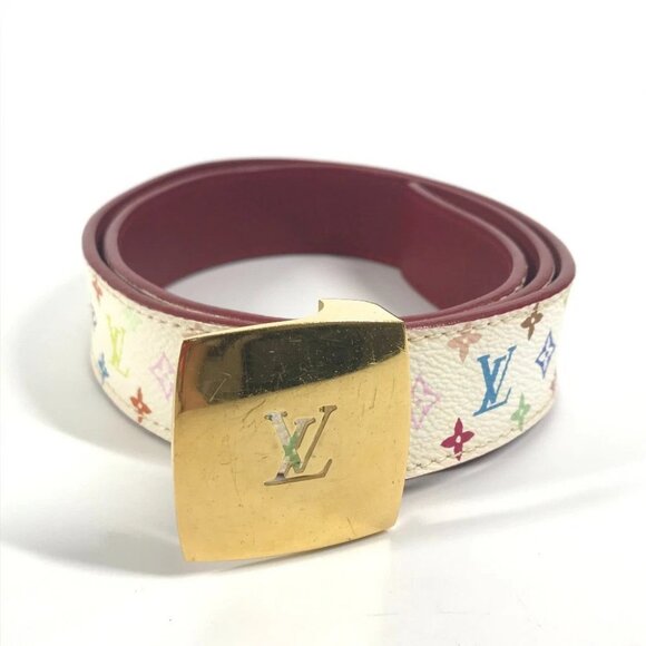 LOUIS VUITTON M9682W MonogramMulticolore Ceinture LV Cut Accessories belt Blanc - Picture 1 of 16